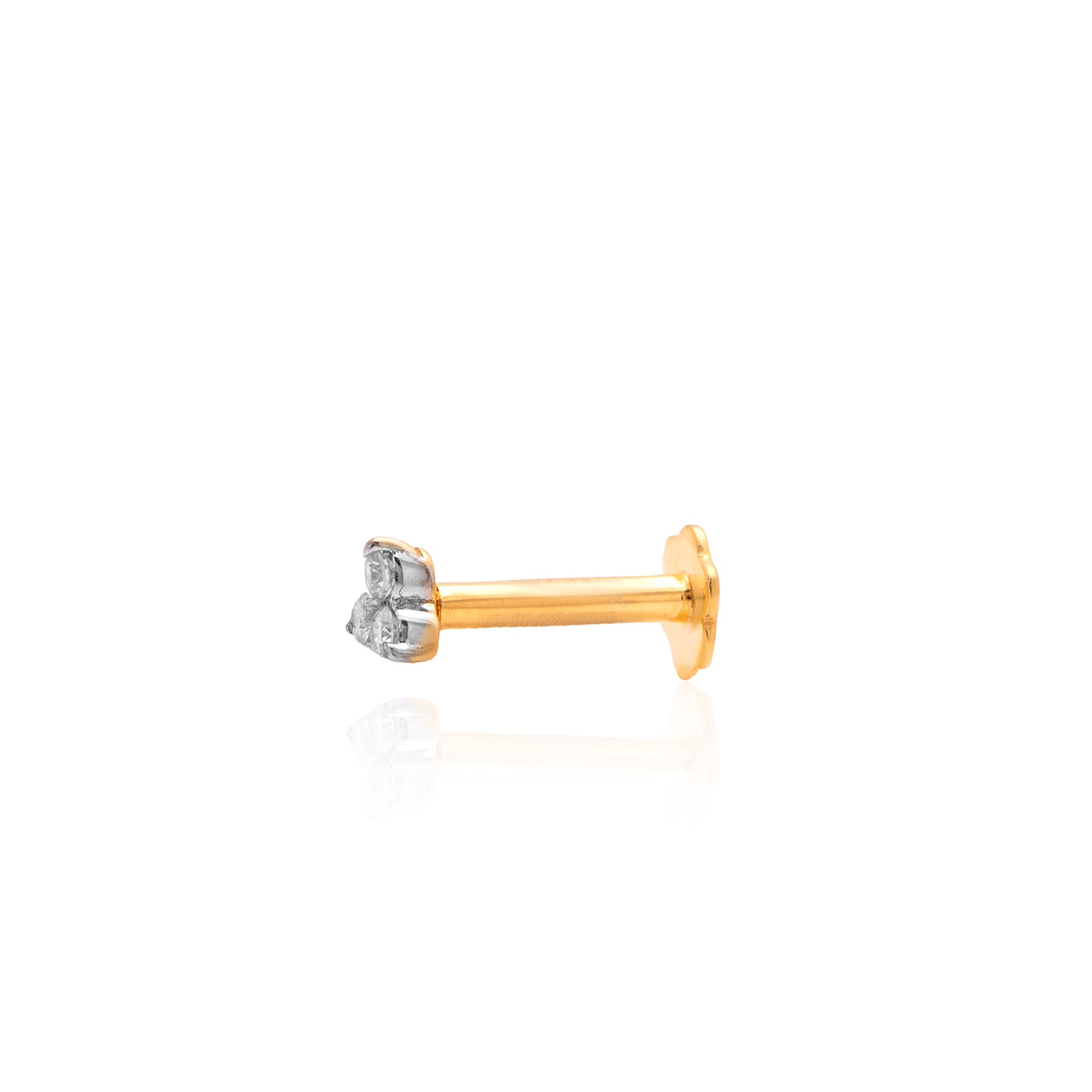 Trinity Spark Diamond Nose Pin – alternate studio view