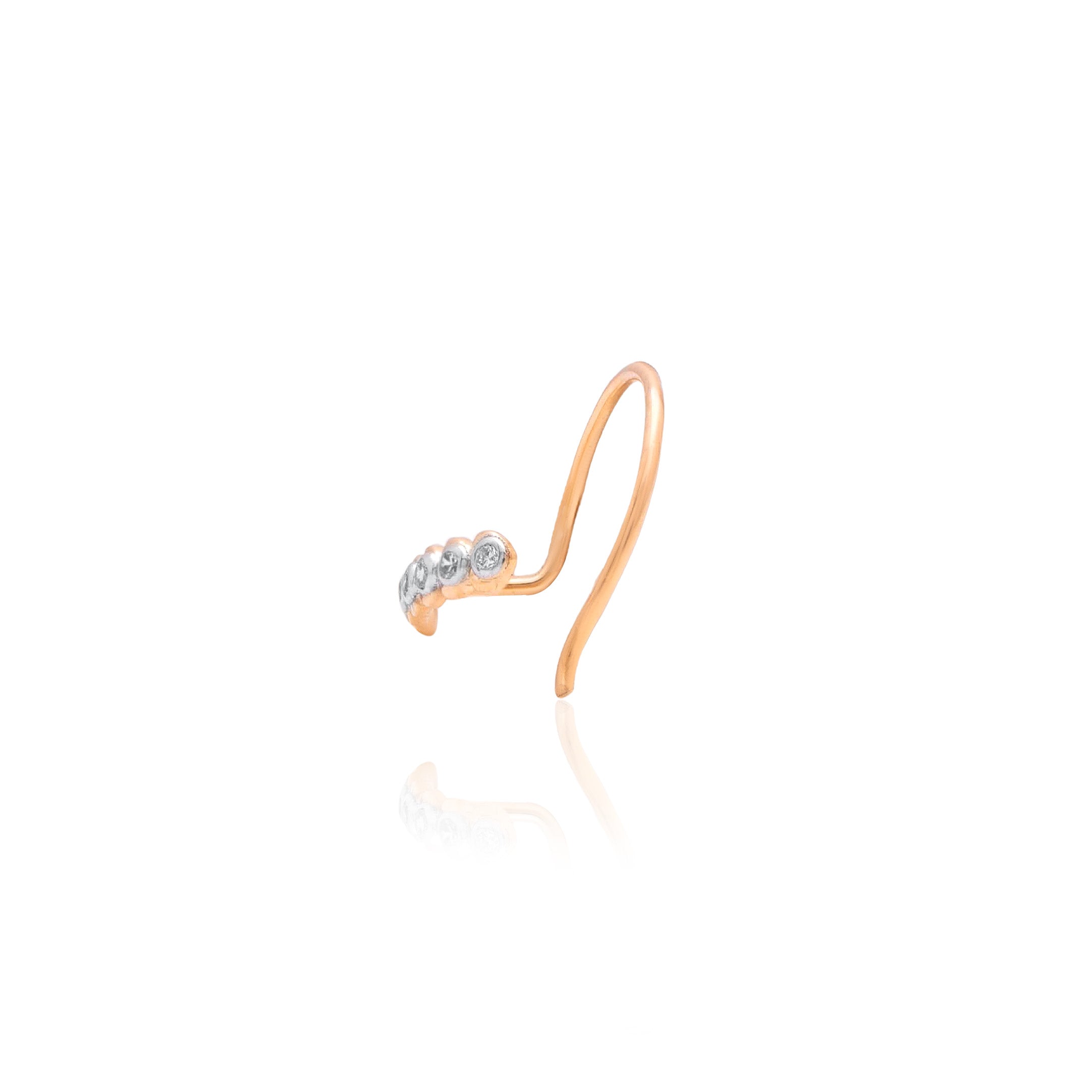 Sparkline Curve Diamond Nose Pin – alternate studio view