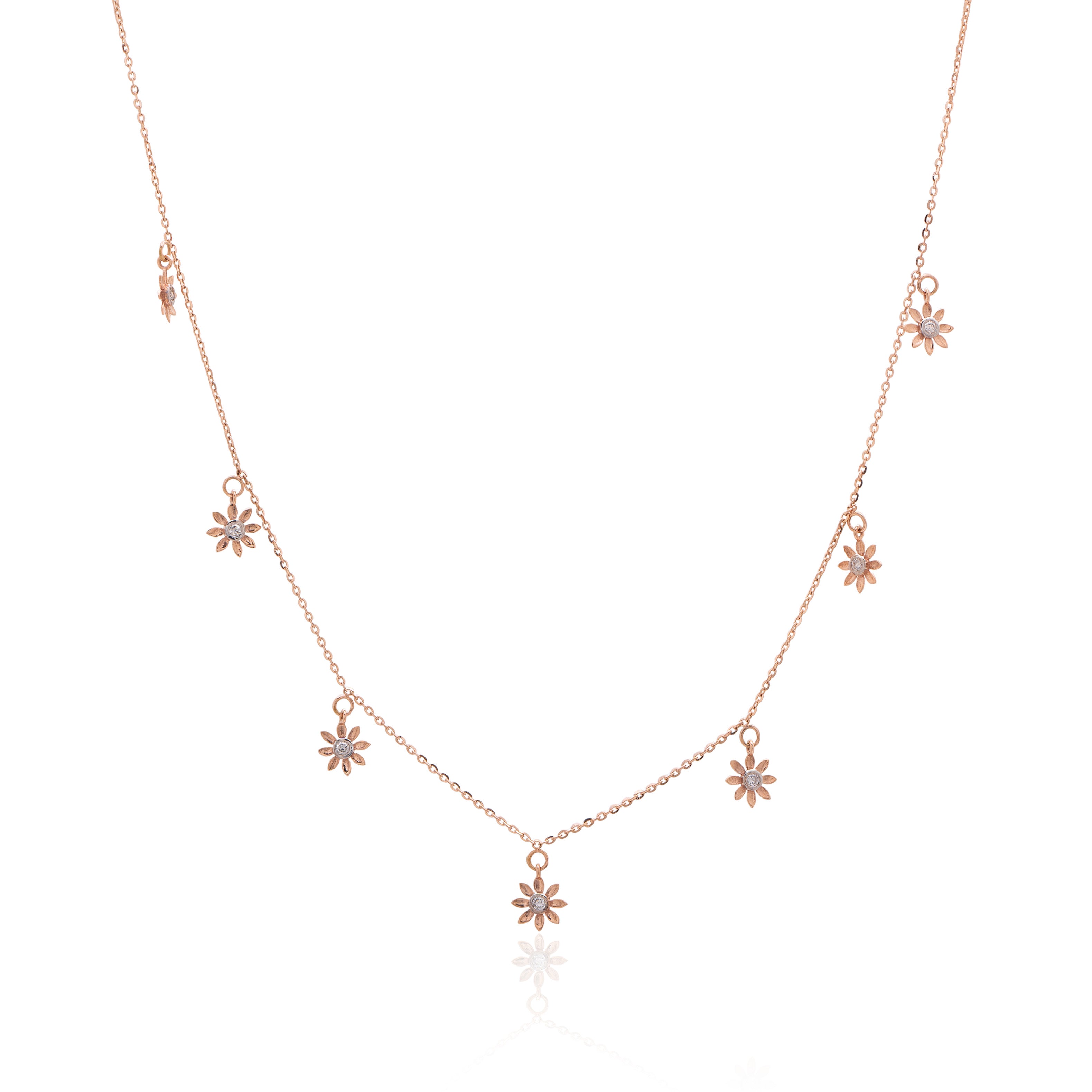 Daisy Trail Diamond Necklace – studio view 2