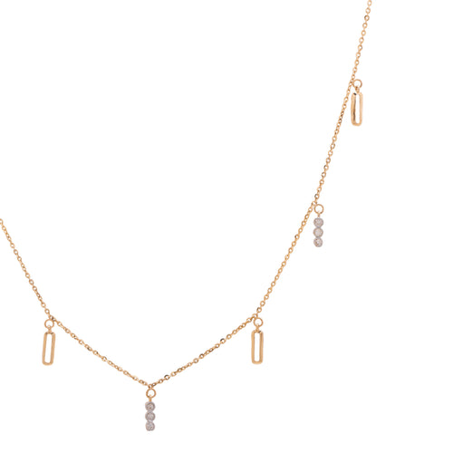 Cascade Bar Diamond Necklace – studio view 1
