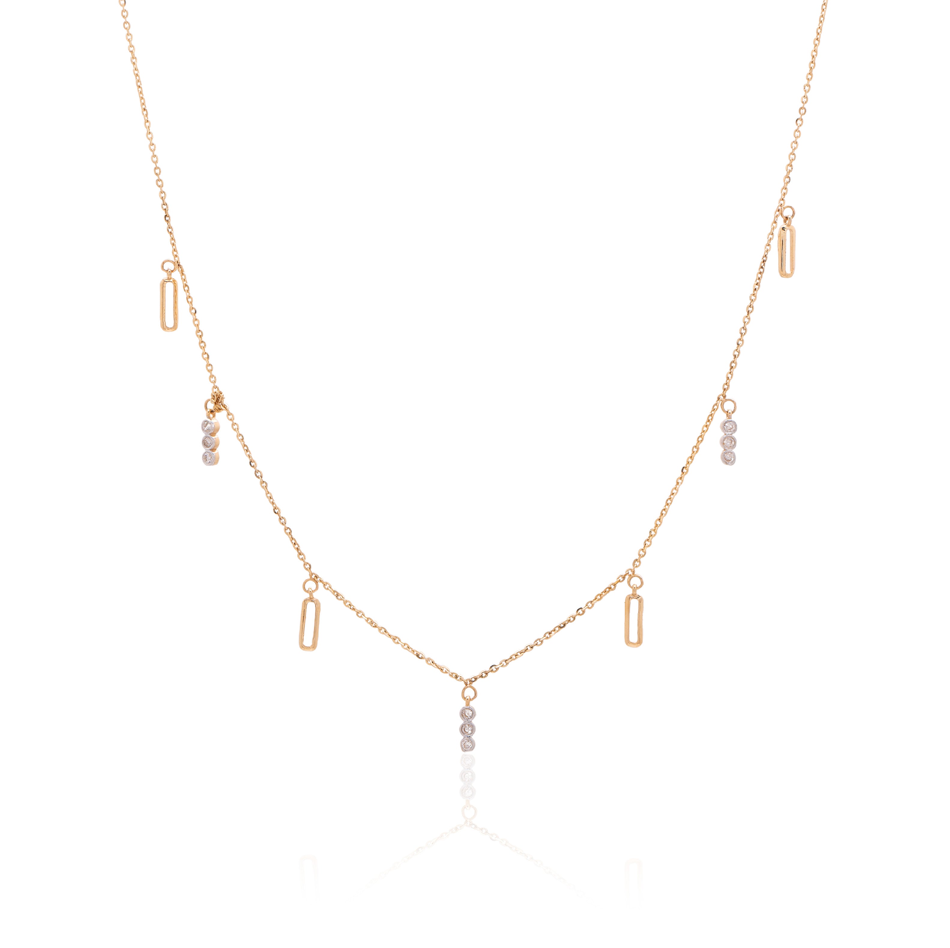 Cascade Bar Diamond Necklace – studio view 2