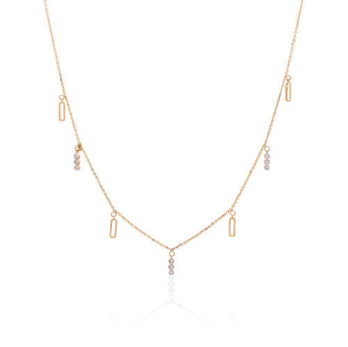 Cascade Bar Diamond Necklace – studio view 2