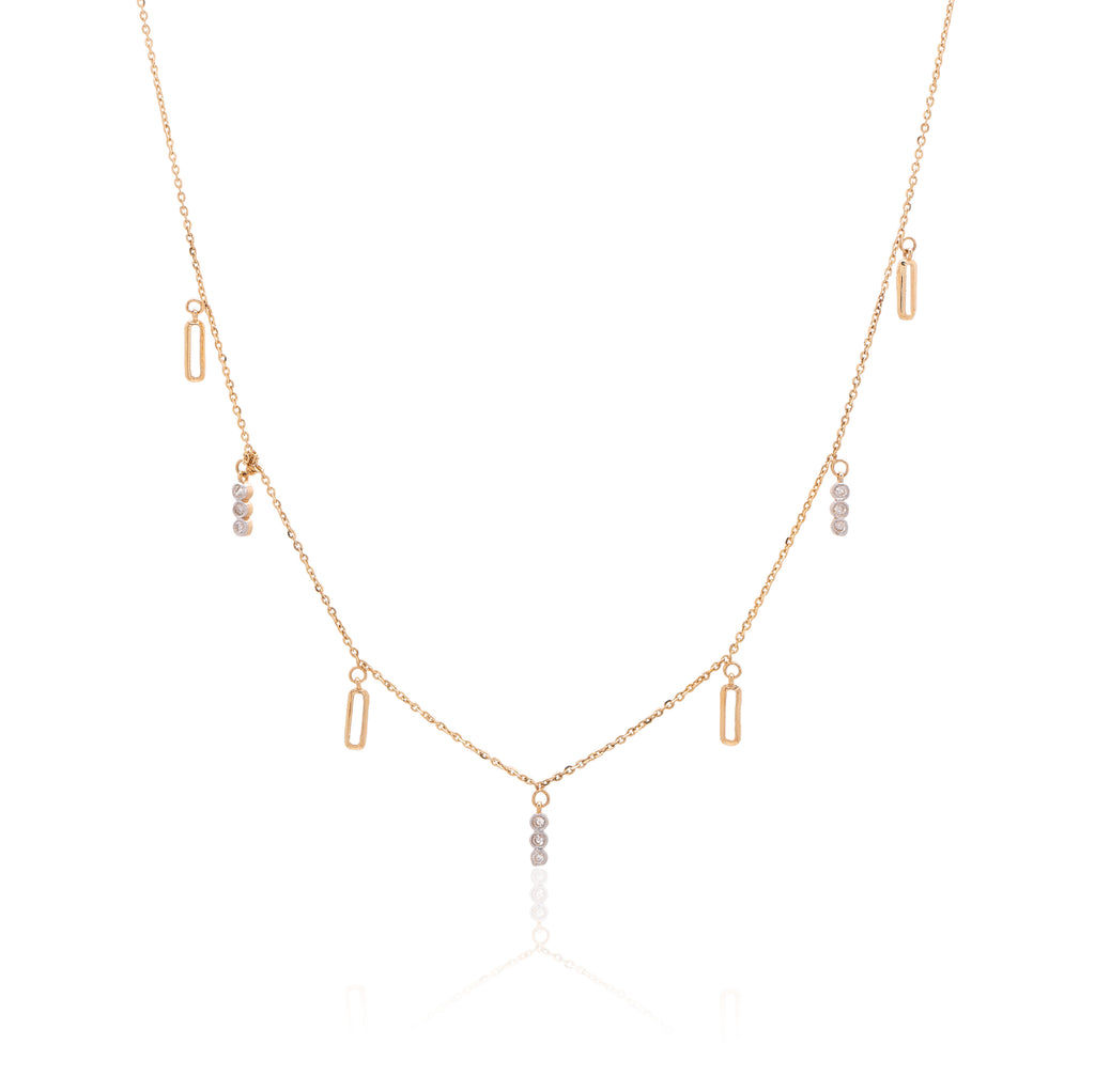 Golden Rhythm Diamond Necklace – front studio view