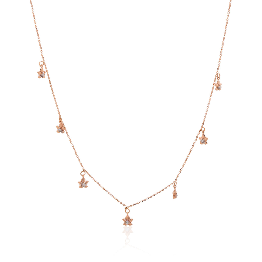 Butterfly Trail Diamond Necklace – studio view 2
