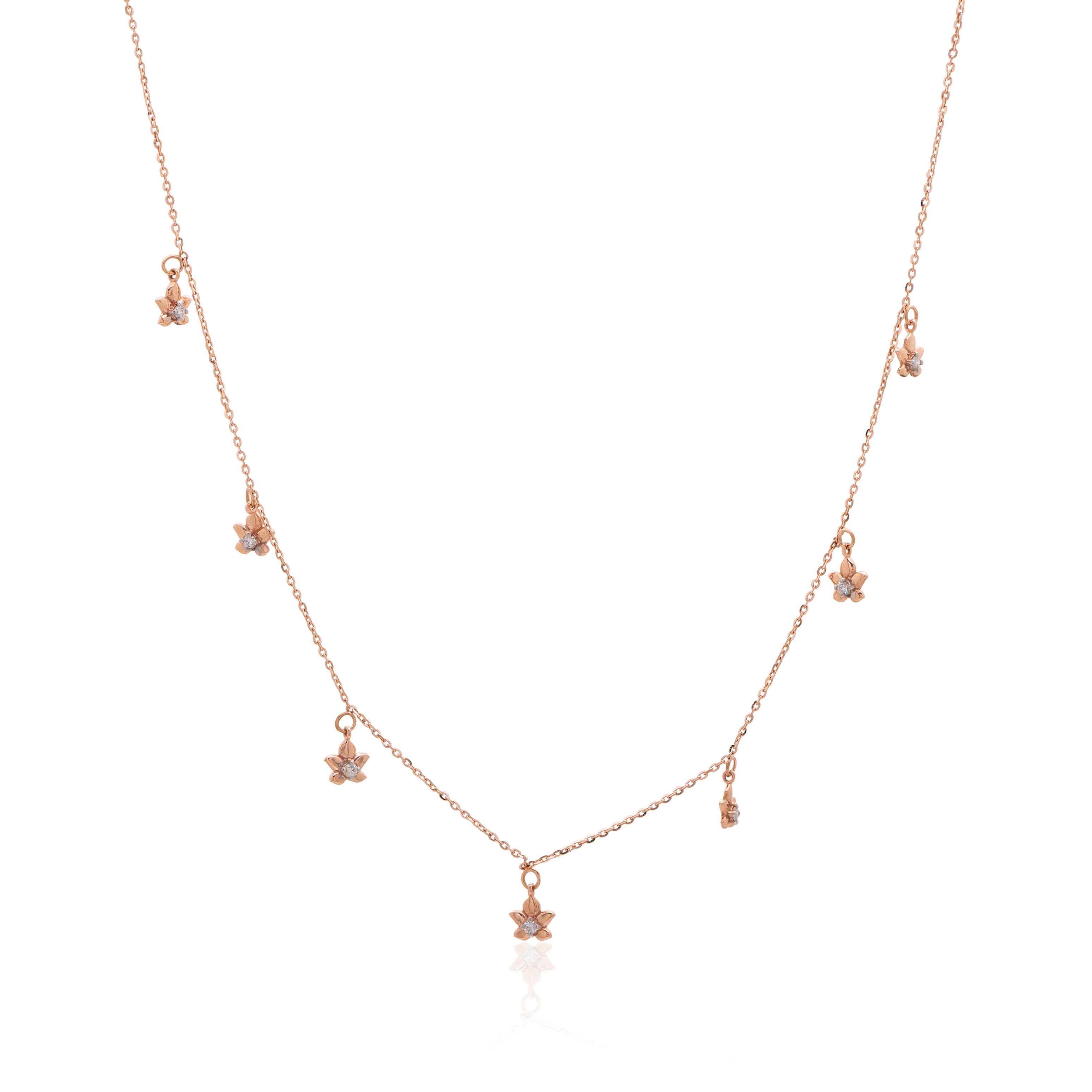 Butterfly Trail Diamond Necklace – studio view 2
