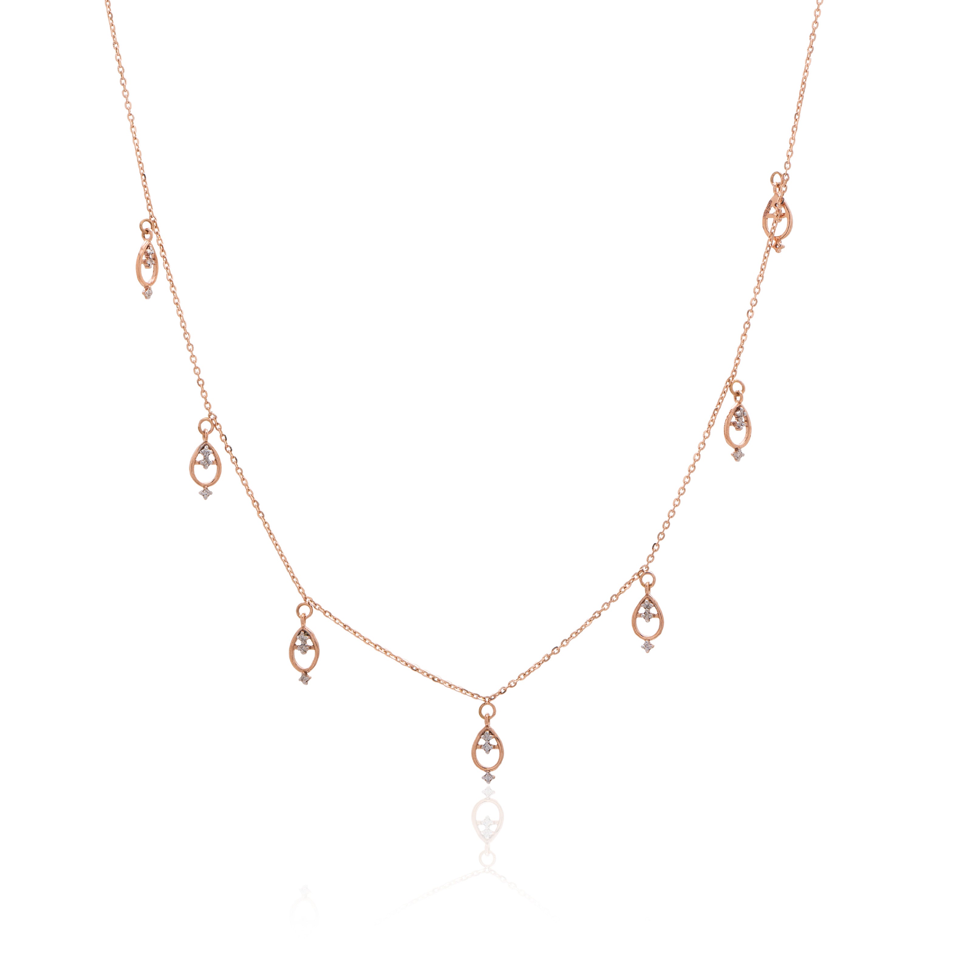 Floral Grace Diamond Necklace – front studio view
