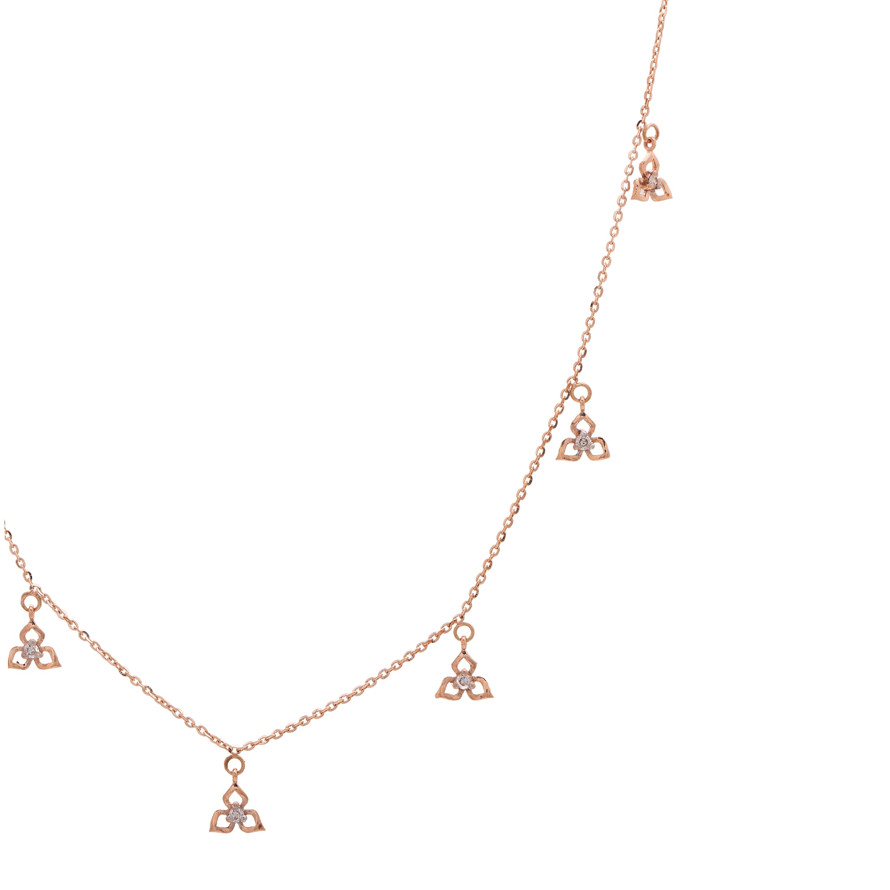 Clover Drop Diamond Necklace – studio view 1