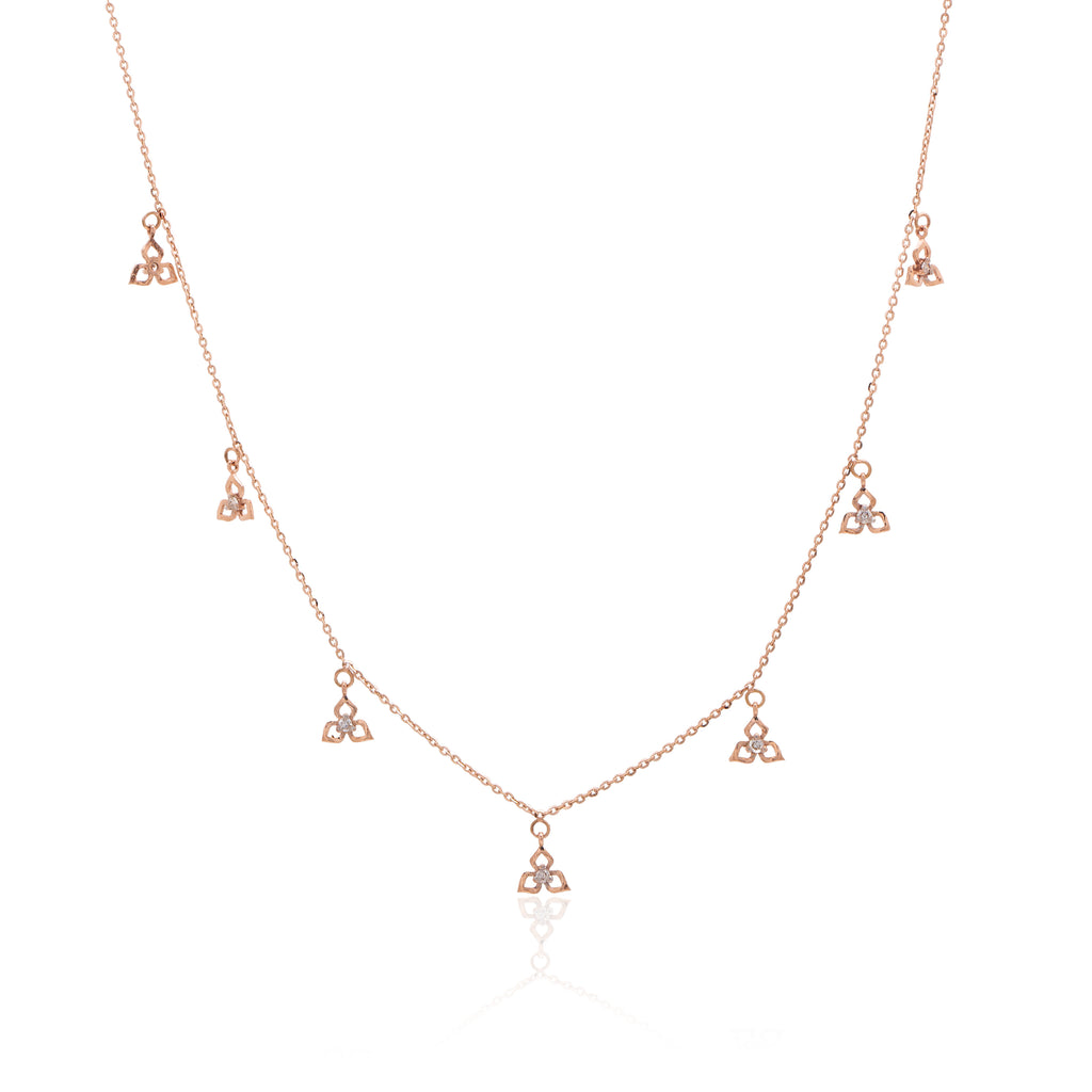 Clover Drop Diamond Necklace – studio view 2