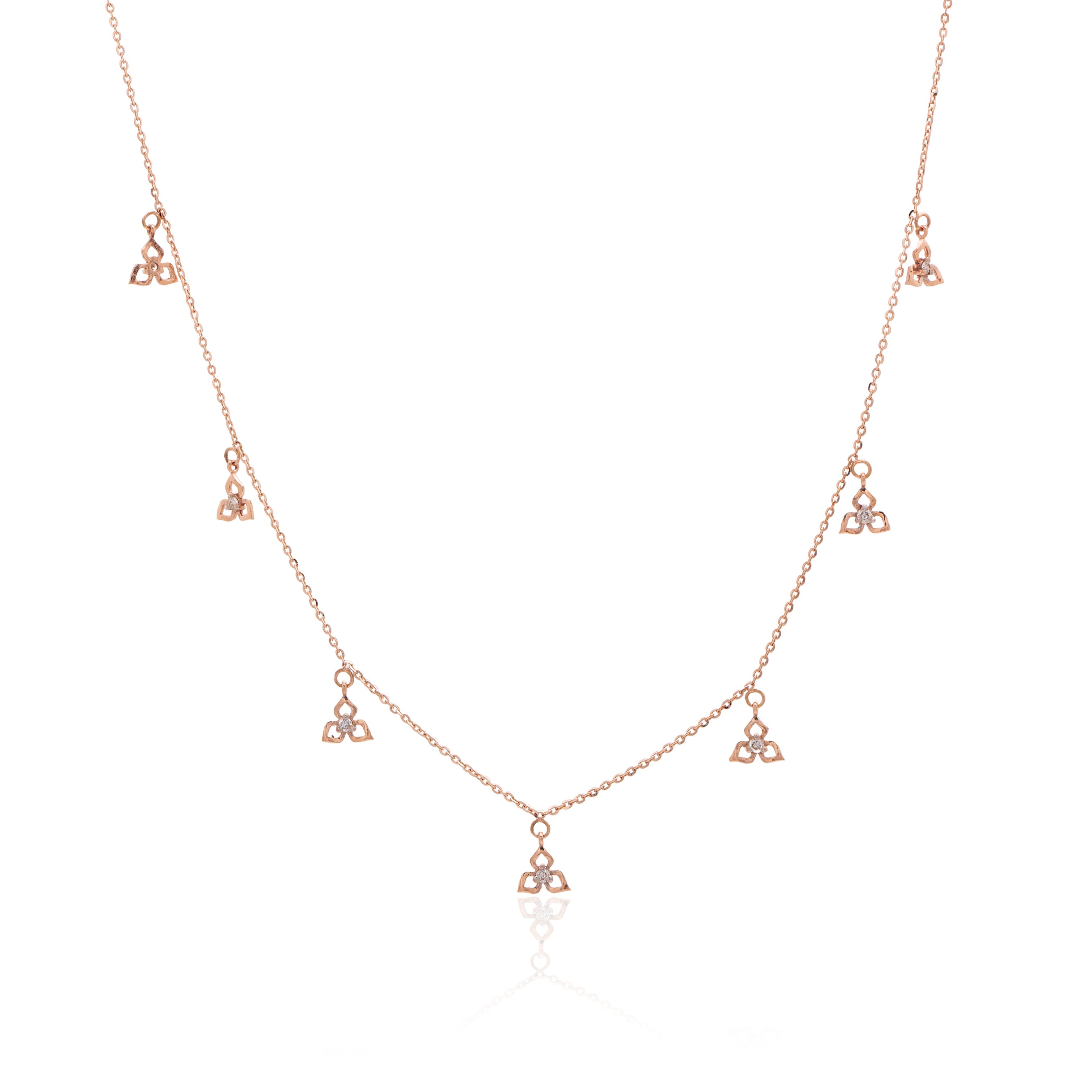 Clover Drop Diamond Necklace – studio view 2
