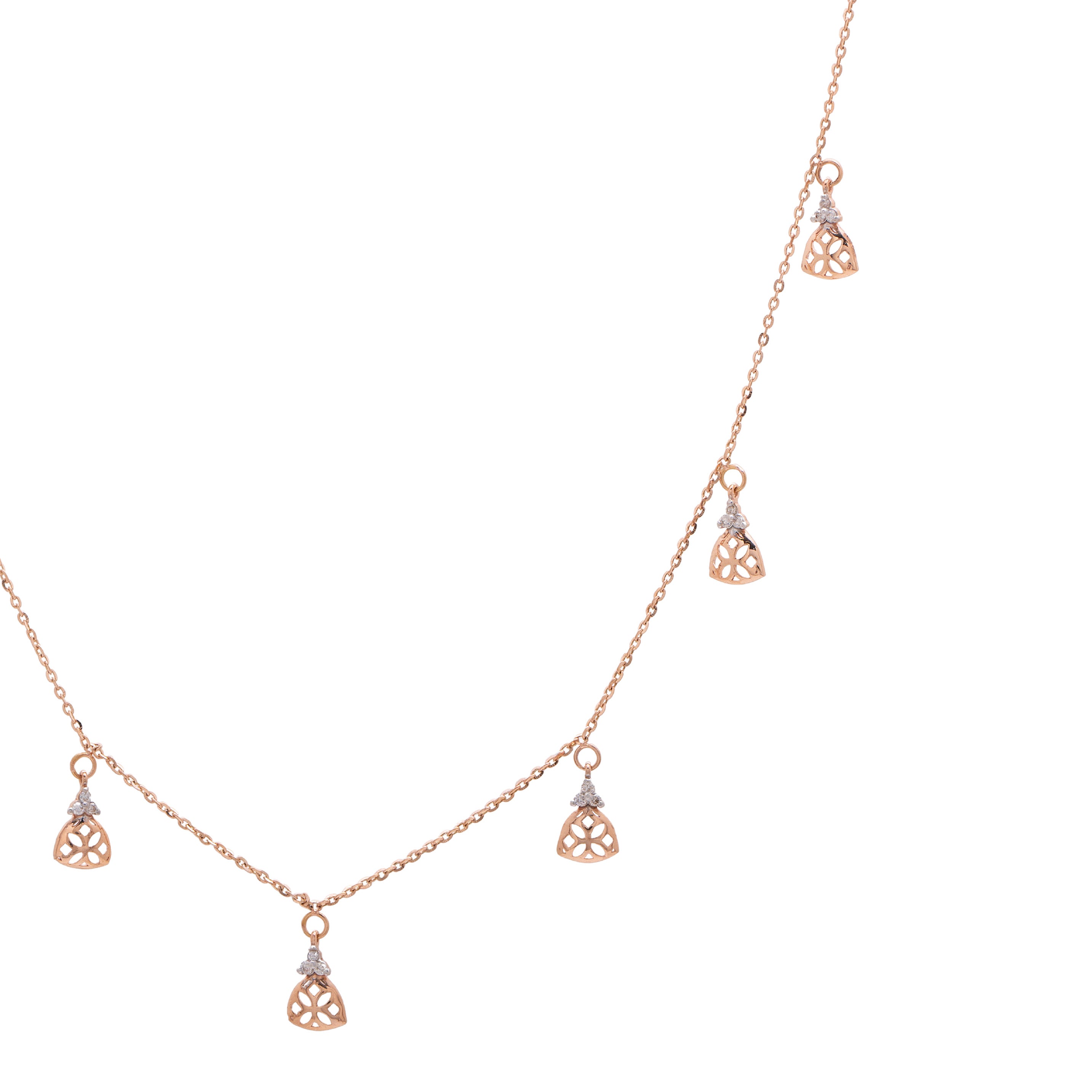 Blossom Rhythm Diamond Necklace – alternate studio view