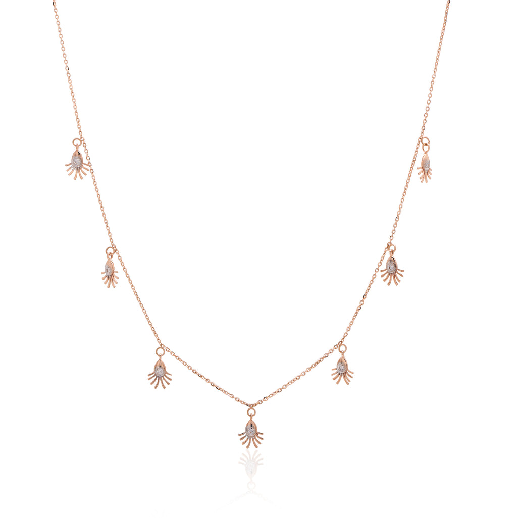 Celestial Charm Diamond Necklace – front studio view