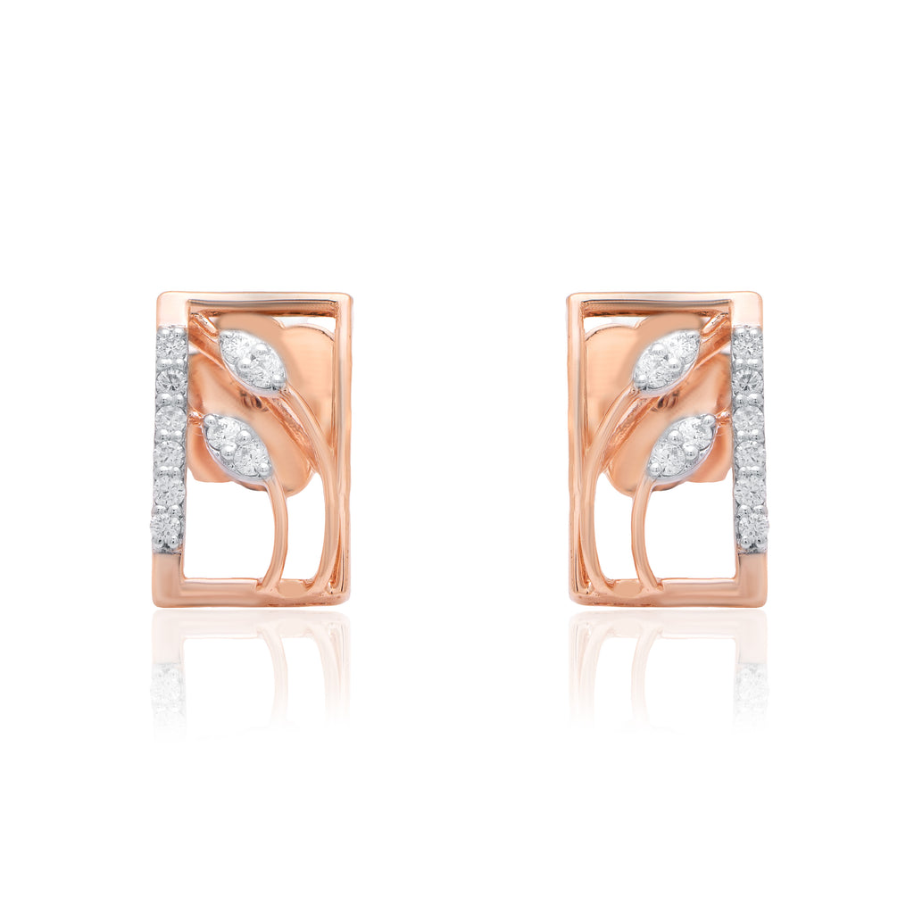 Regal Frame Diamond Earrings – alternate studio view