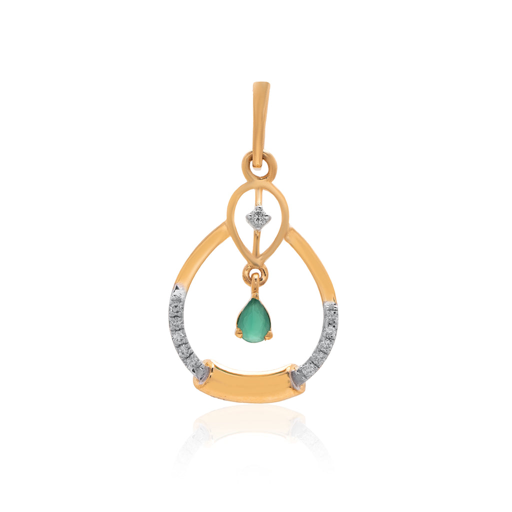 Verdant Dewdrop Diamond Pendant – front studio view