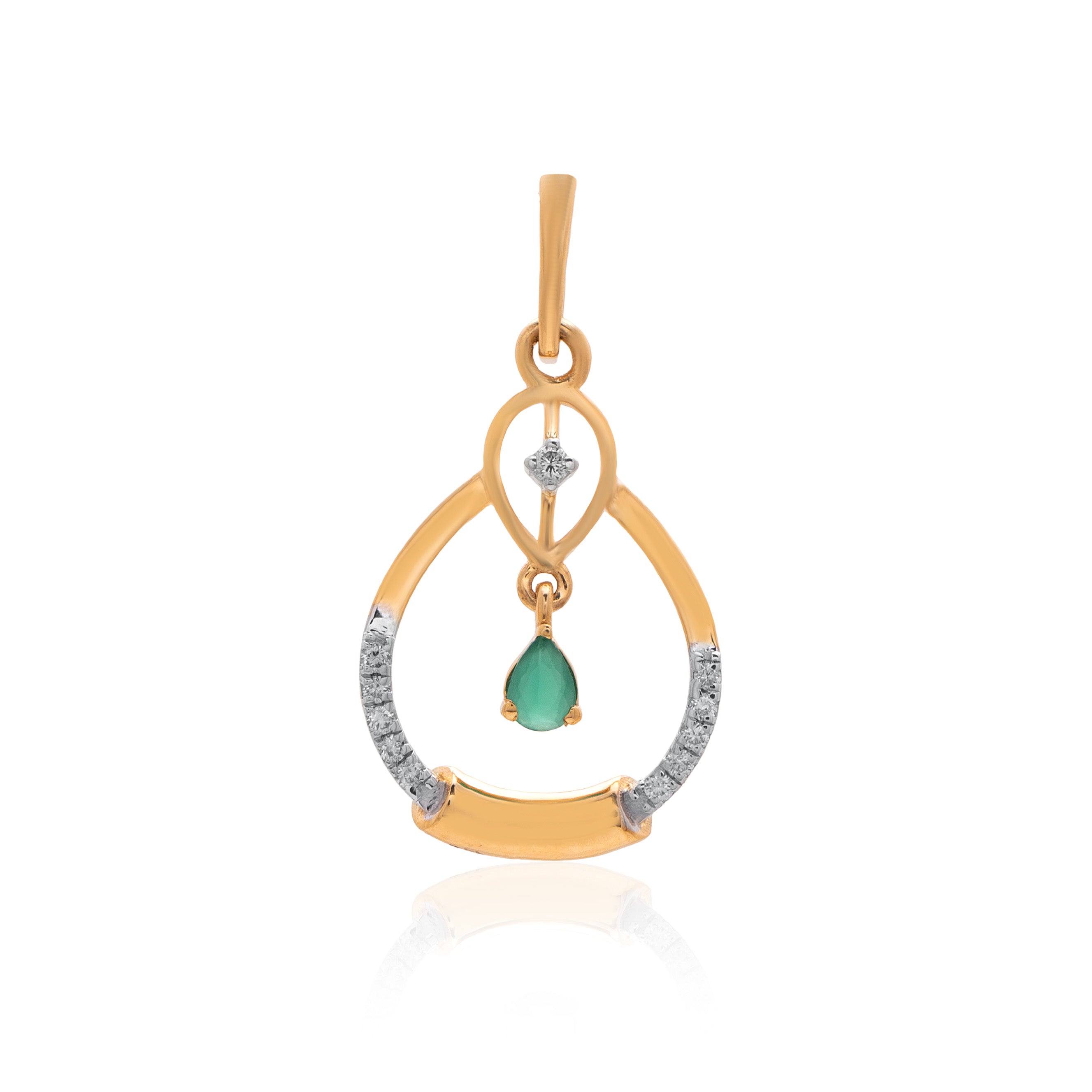 Verdant Dewdrop Diamond Pendant – front studio view