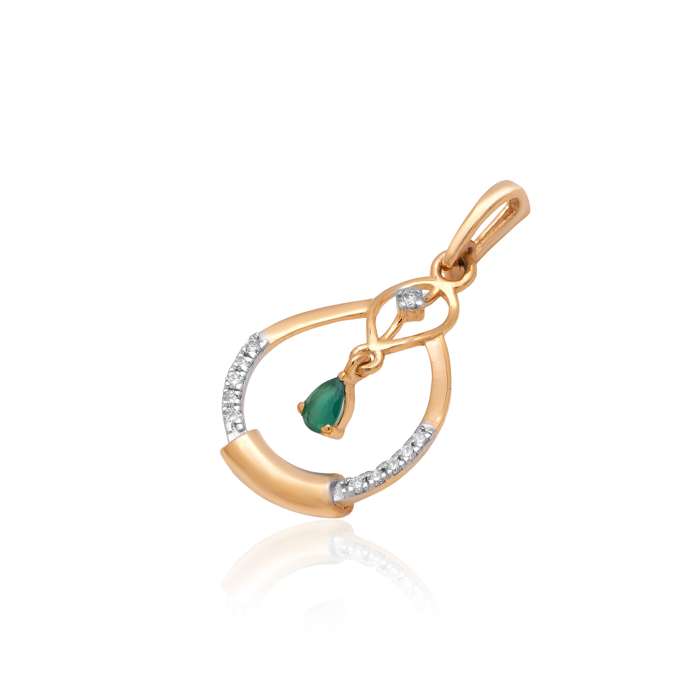 Verdant Dewdrop Diamond Pendant – alternate studio view
