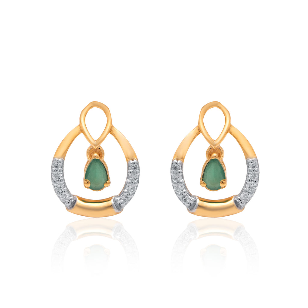 Verdant Dewdrop Diamond Earrings – front studio view