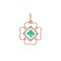Clover Geometry Diamond Pendant – front studio view