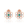 Clover Rosette Diamond Earrings – front studio view