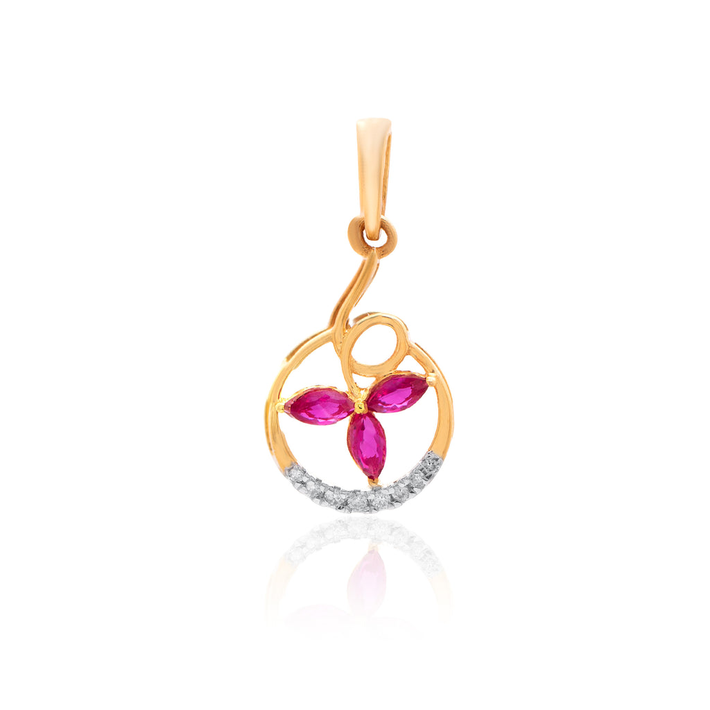 Roseate Circle Diamond Pendant – front studio view