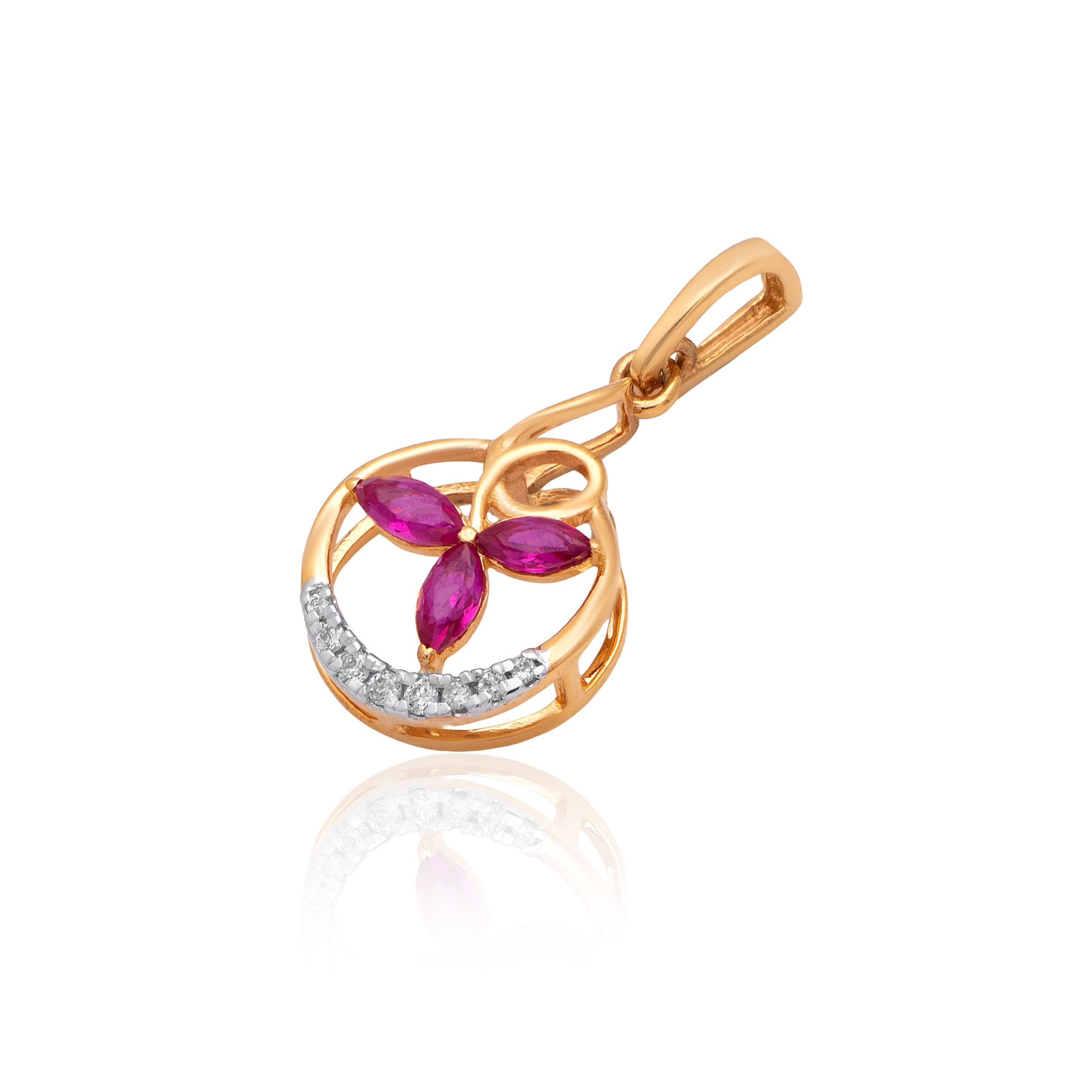 Roseate Circle Diamond Pendant – alternate studio view