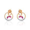Roseate Leaf Diamond Earrings – front studio view