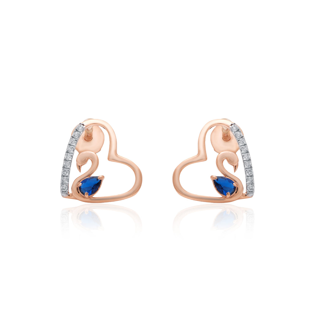 Swan Whisper Diamond Earrings – front studio view