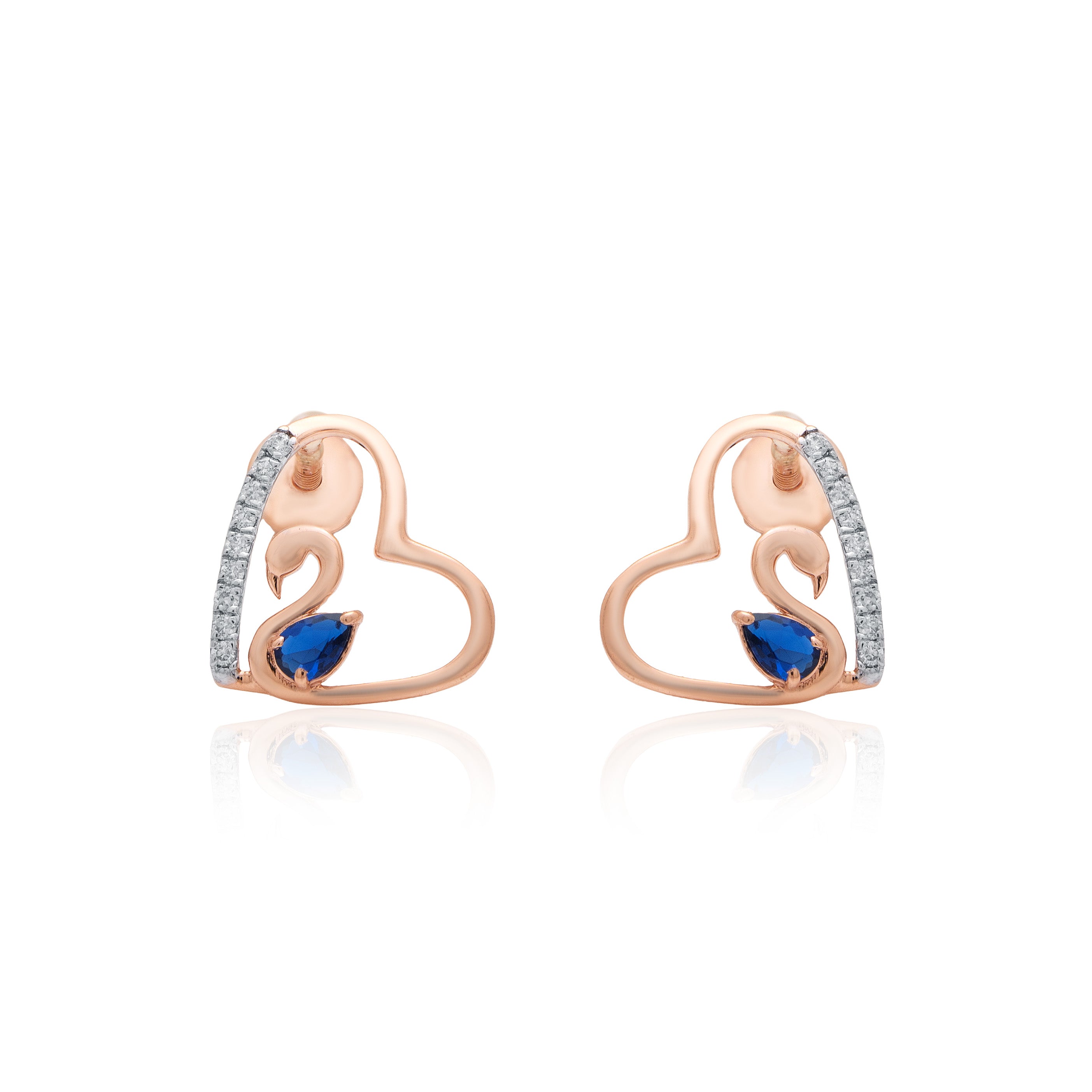 Swan Whisper Diamond Earrings – front studio view