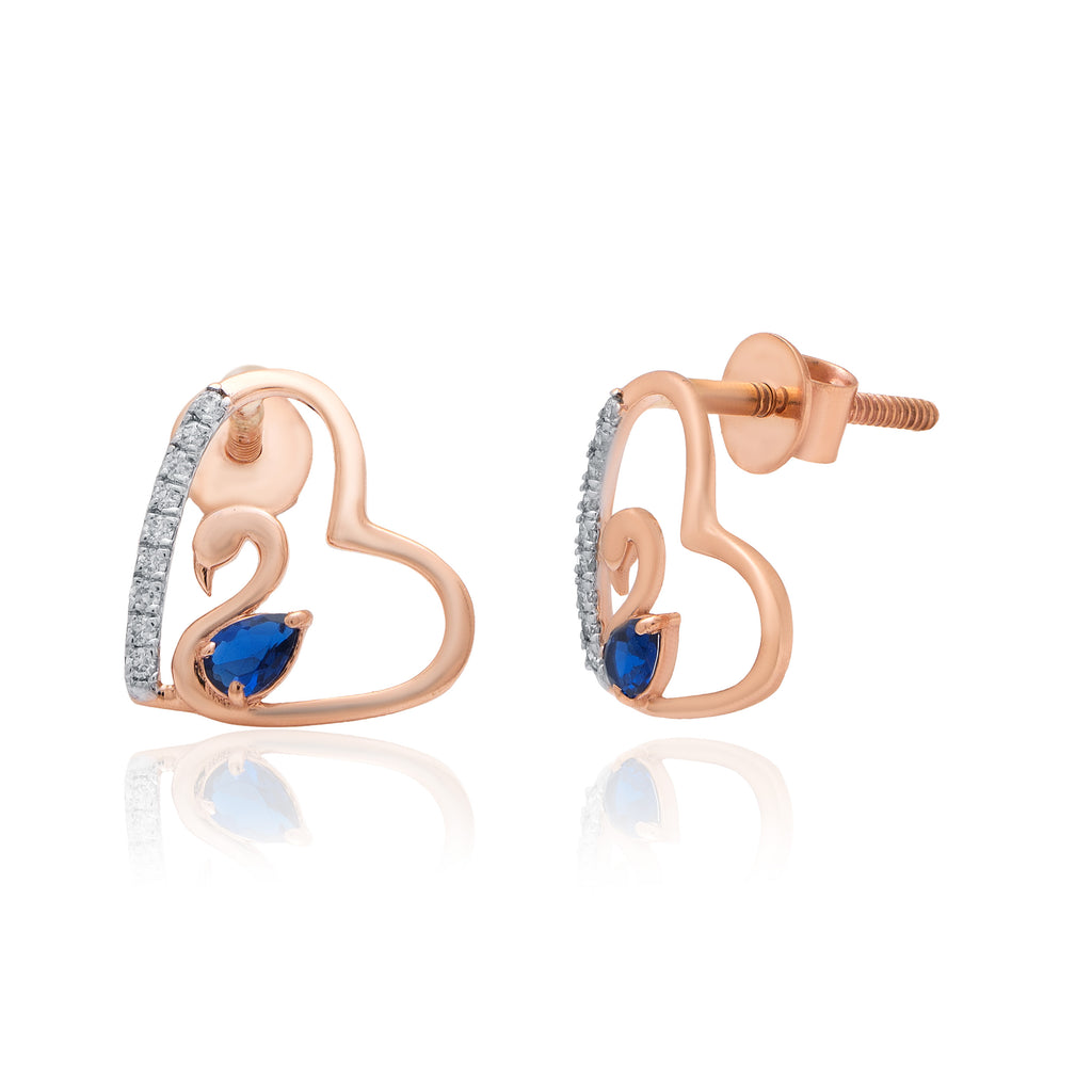 Swan Whisper Diamond Earrings – alternate studio view