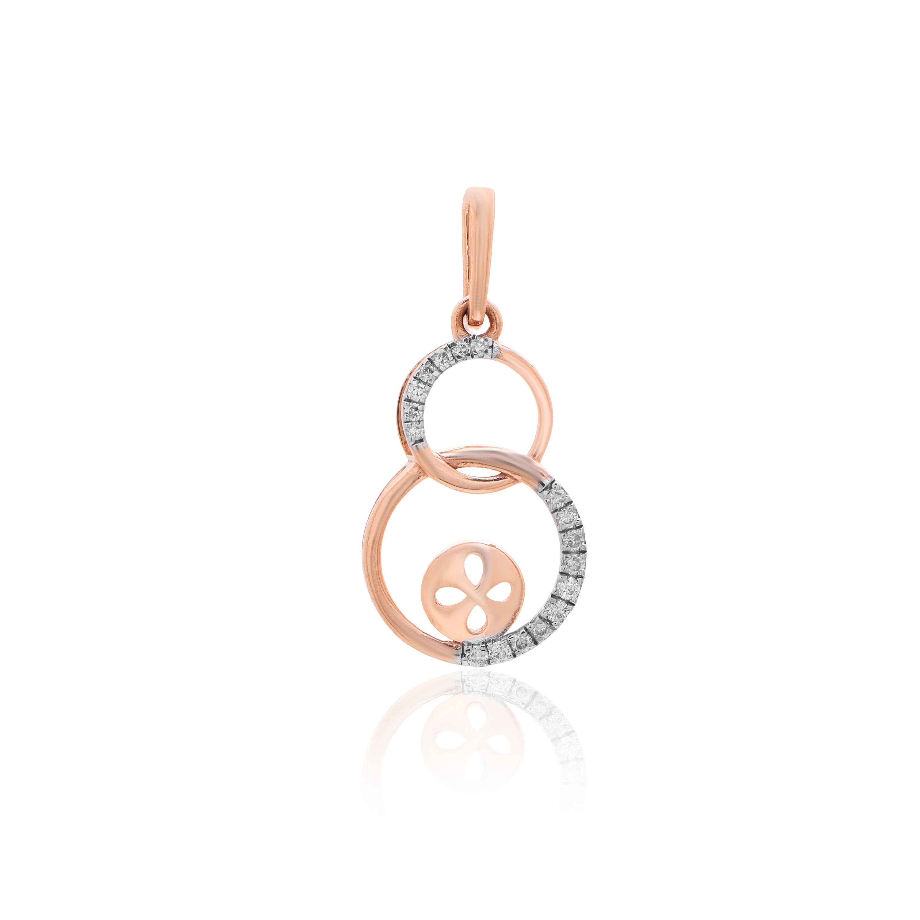 Twin Halo Diamond Pendant – front studio view