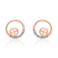 Classic Halo Disc Diamond Earrings – front studio view