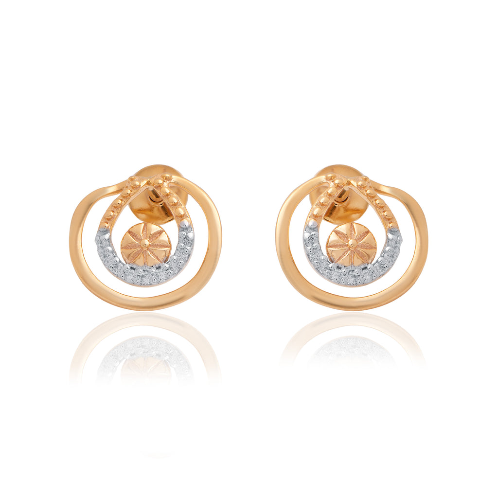 Luminous Crescent Diamond Earrings – alternate studio view