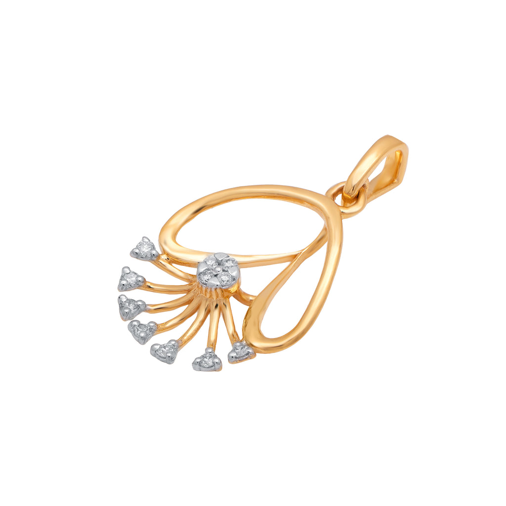 Sunray Fan Diamond Pendant – alternate studio view