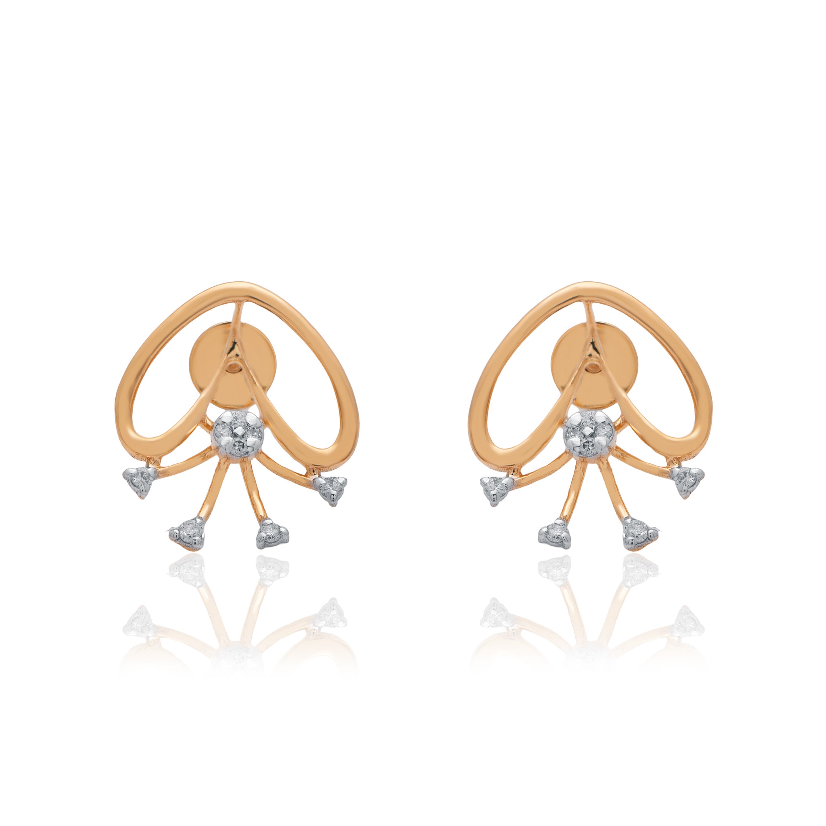 Sunray Drop Diamond Earrings – alternate studio view