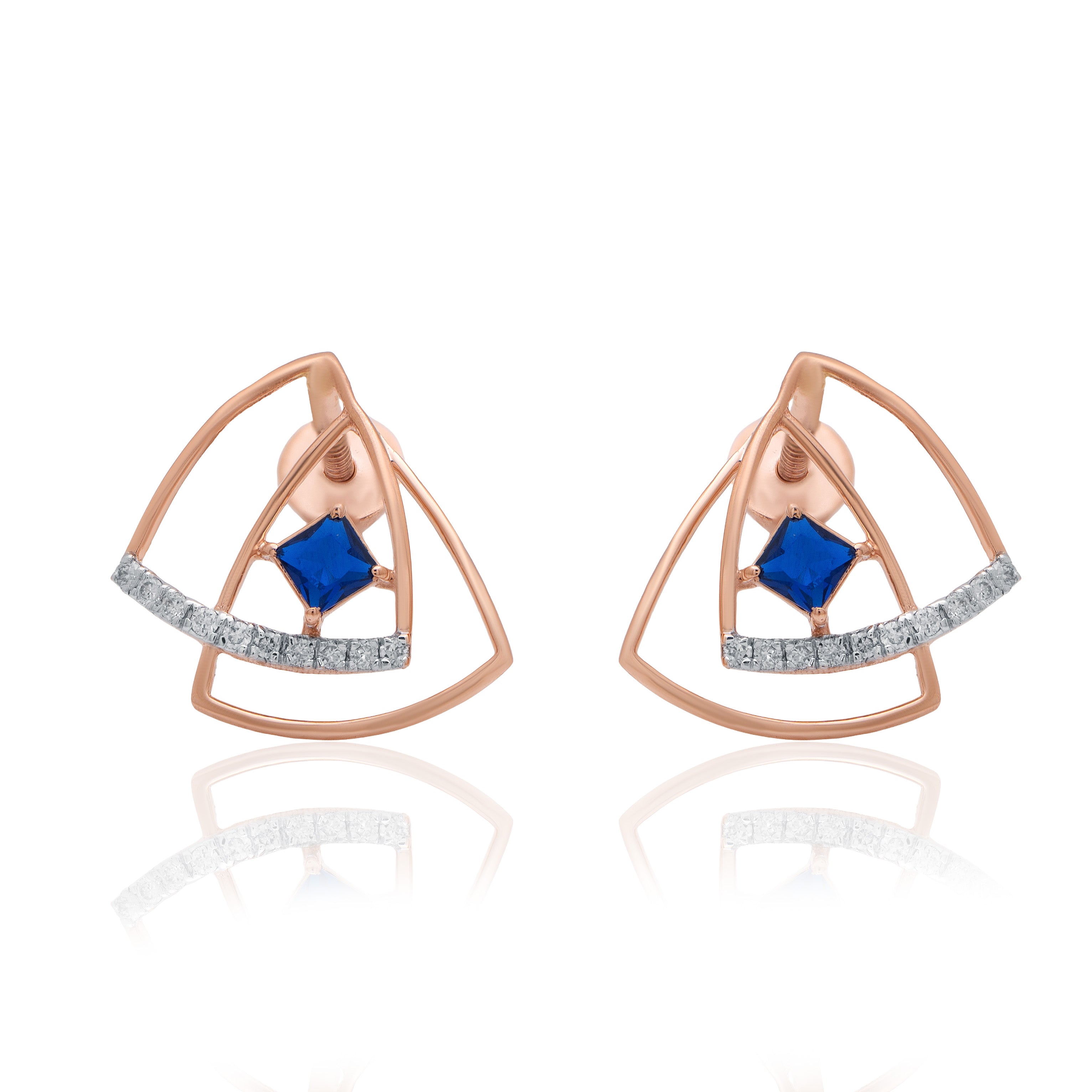 Midnight Triangle Diamond Earrings – alternate studio view