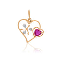 Double Heart Bloom Diamond Pendant – front studio view