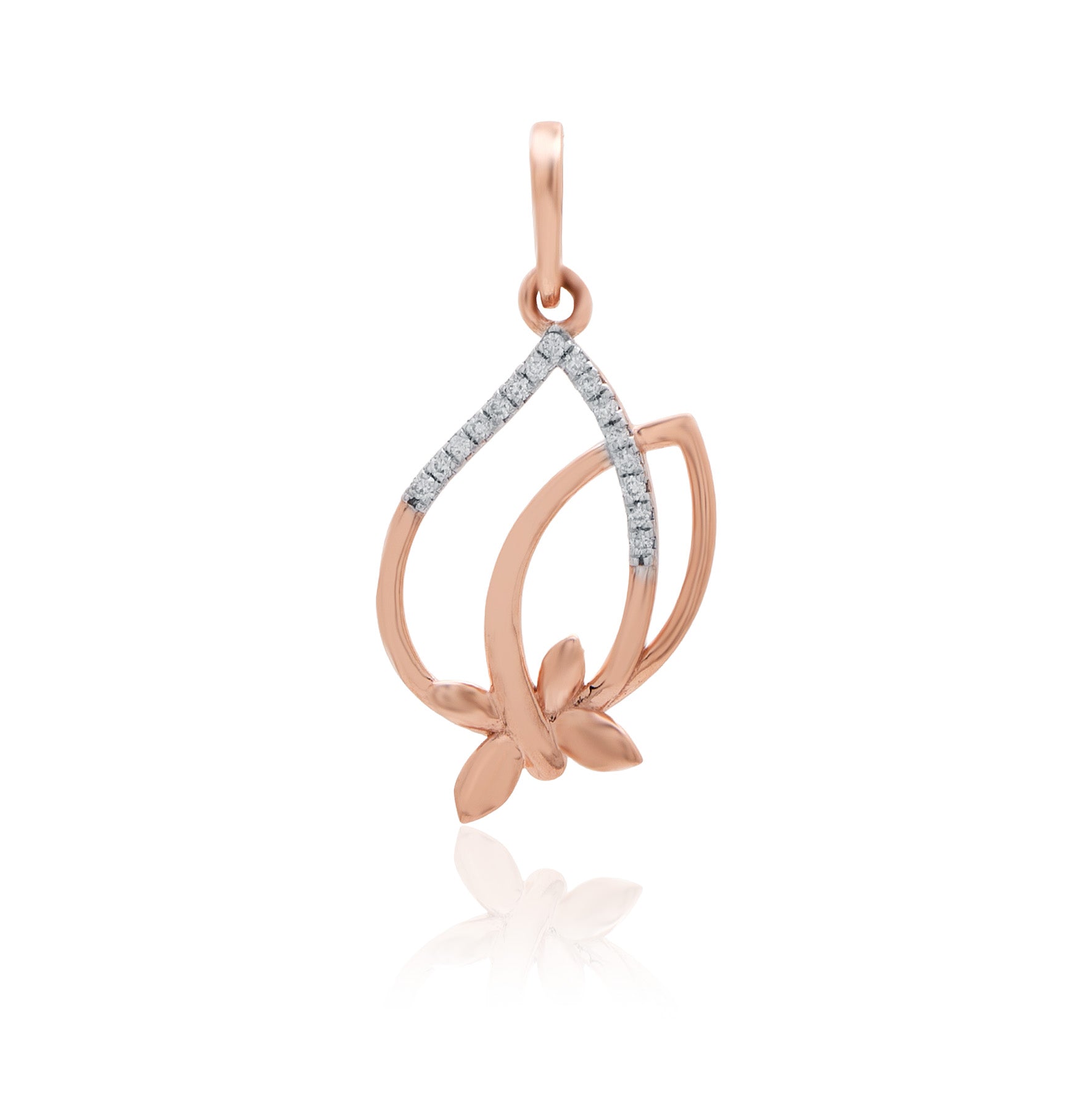 Lotus Flame Diamond Pendant – front studio view