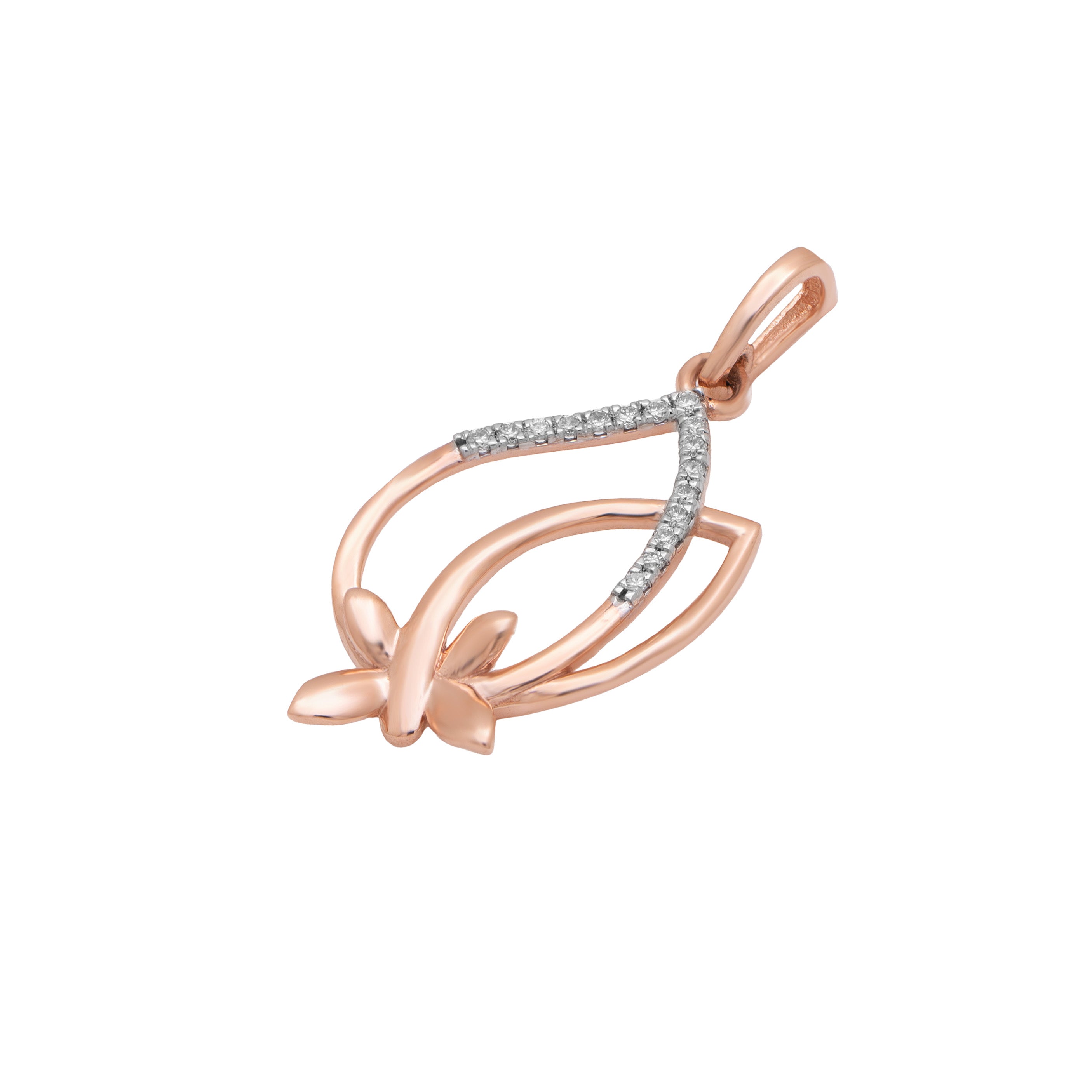Lotus Flame Diamond Pendant – alternate studio view