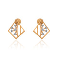 Prism Frame Diamond Earrings – front studio view