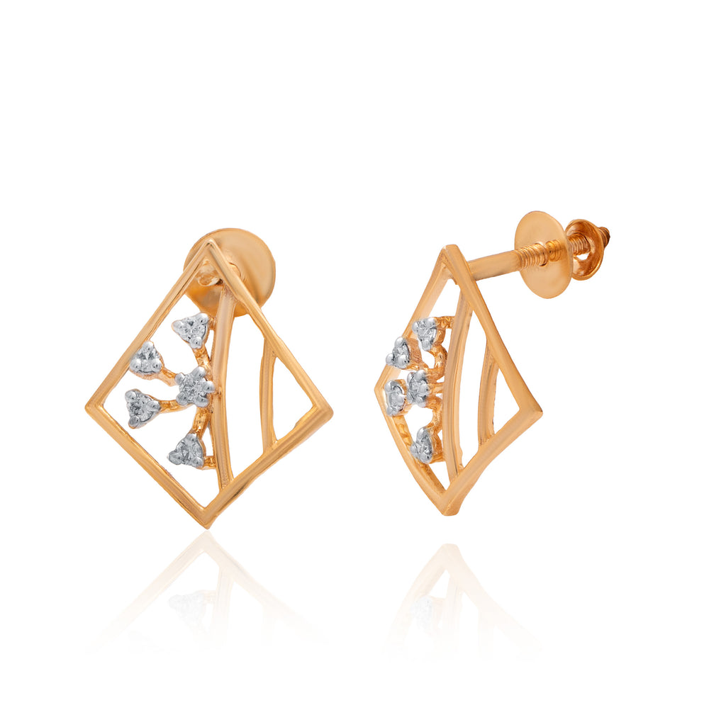 Prism Frame Diamond Earrings – alternate studio view