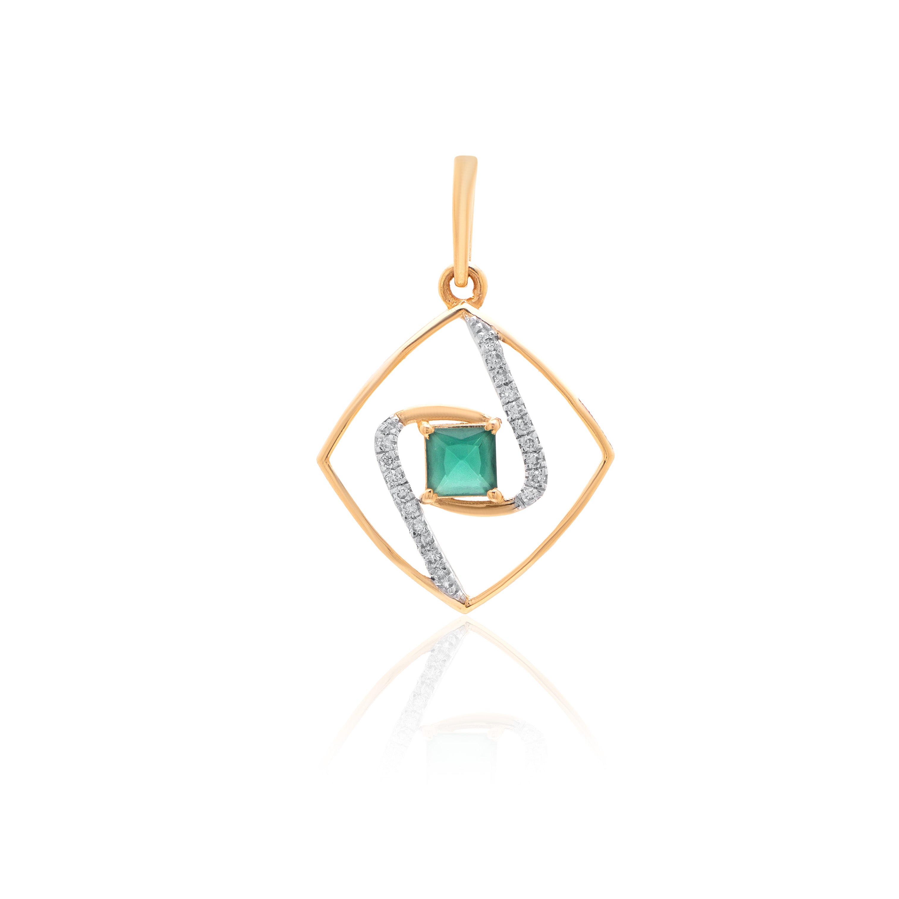 Verdant Eye Diamond Pendant – front studio view