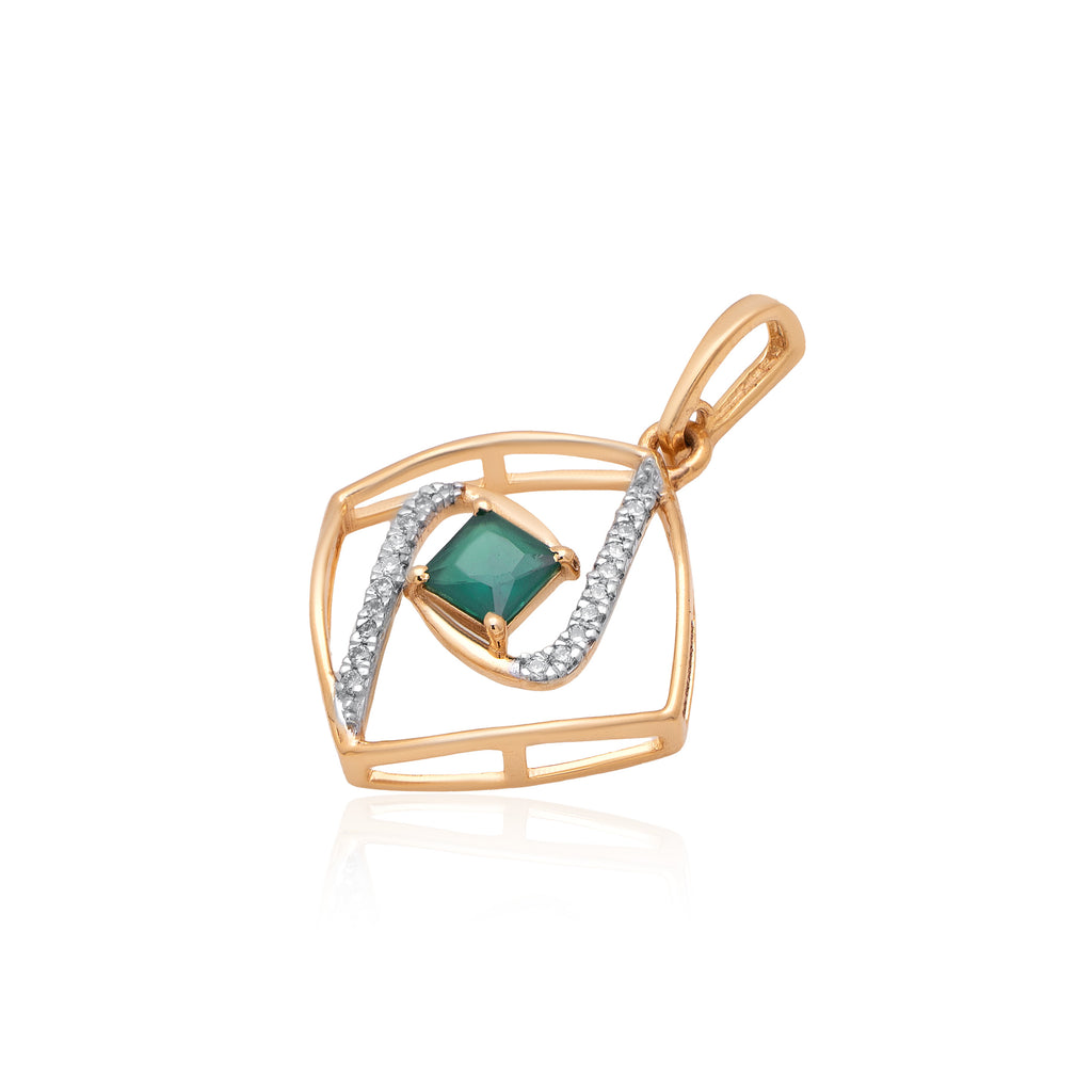 Verdant Eye Diamond Pendant – alternate studio view