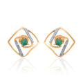 Verdant Square Diamond Earrings – front studio view