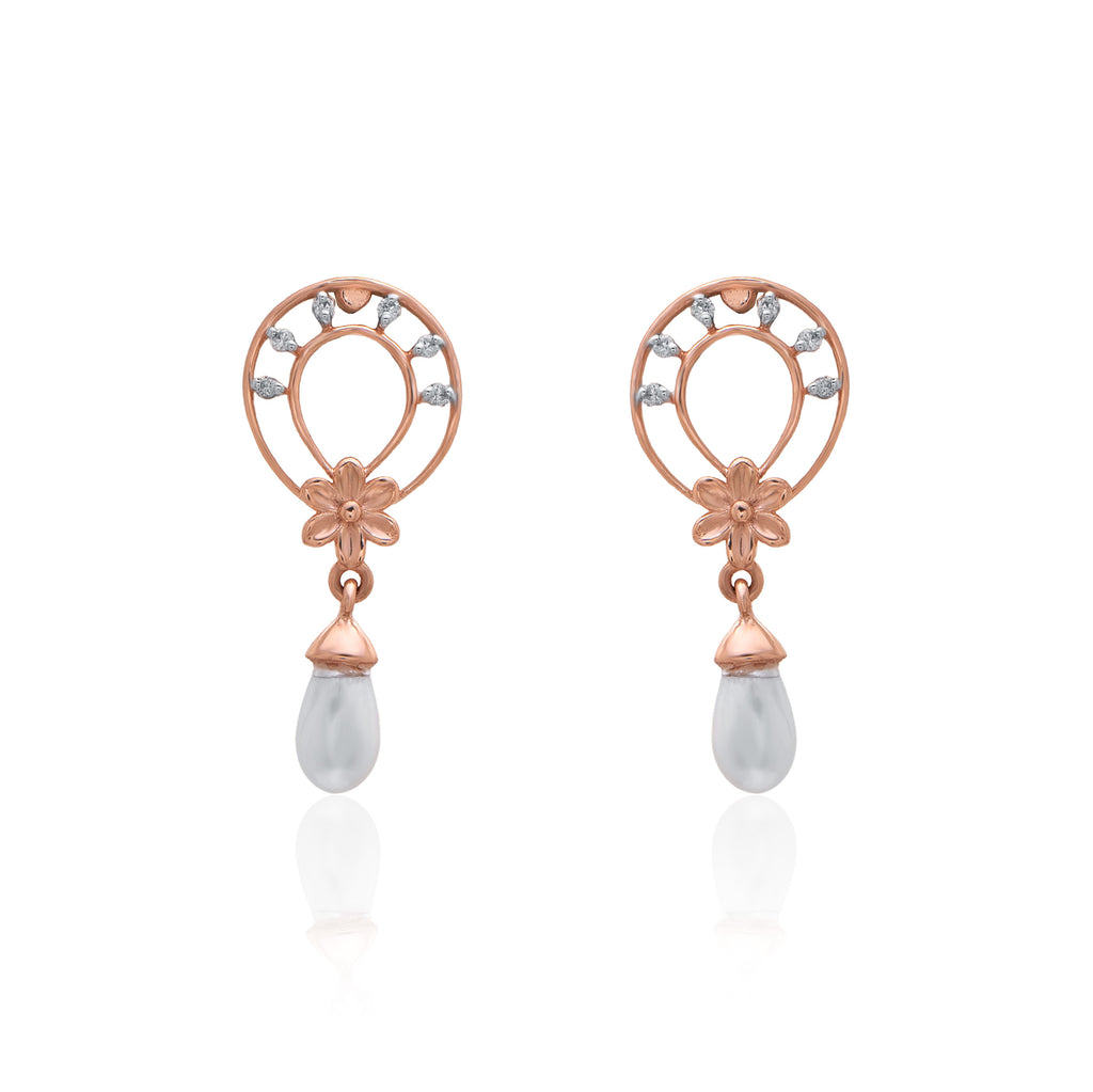 Halo Rainfall Diamond Earrings – front studio view