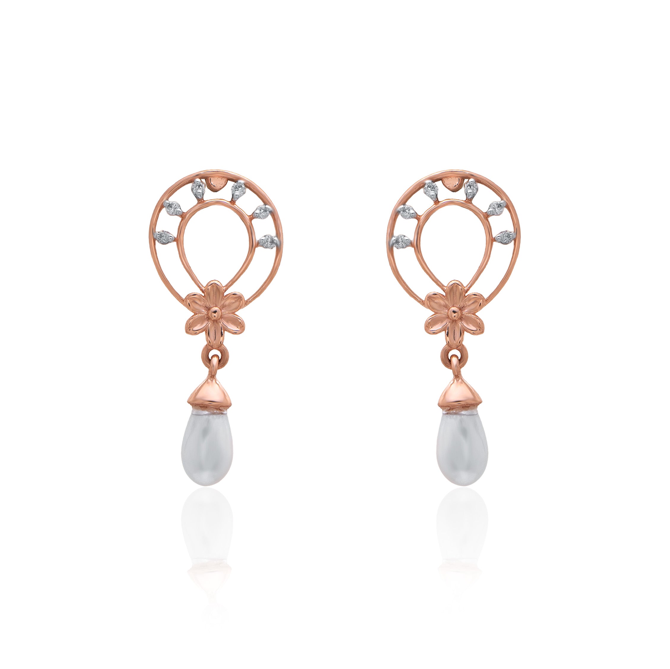 Halo Rainfall Diamond Earrings – front studio view