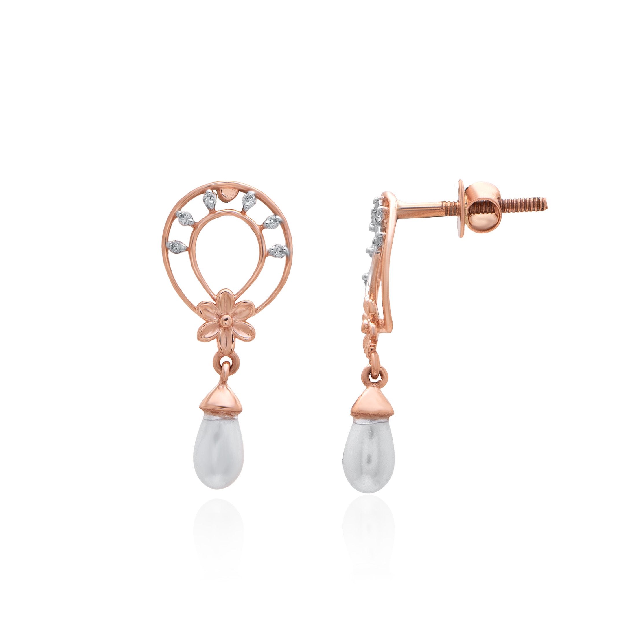 Halo Rainfall Diamond Earrings – alternate studio view