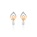 Graceful Leaf Drop Diamond Earrings – front studio view