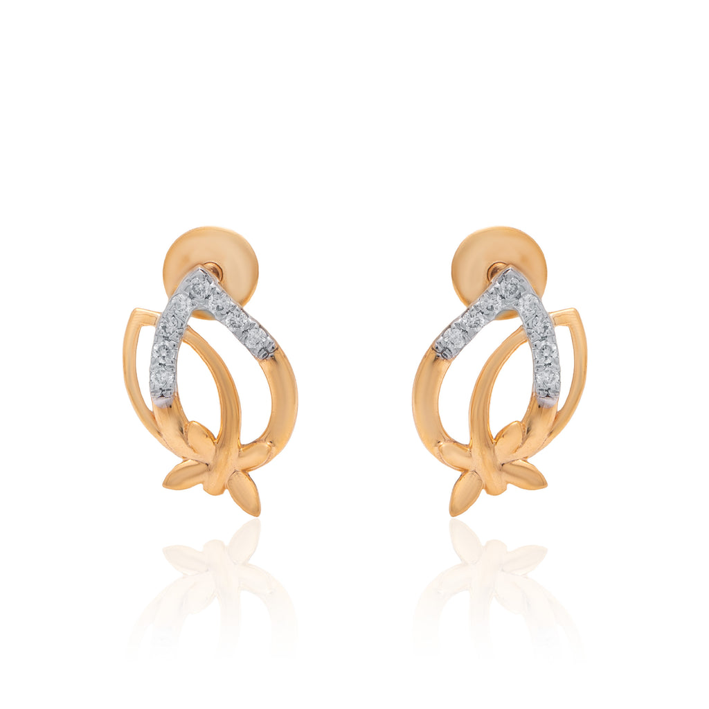 Infinity Knot Diamond Earrings – front studio view