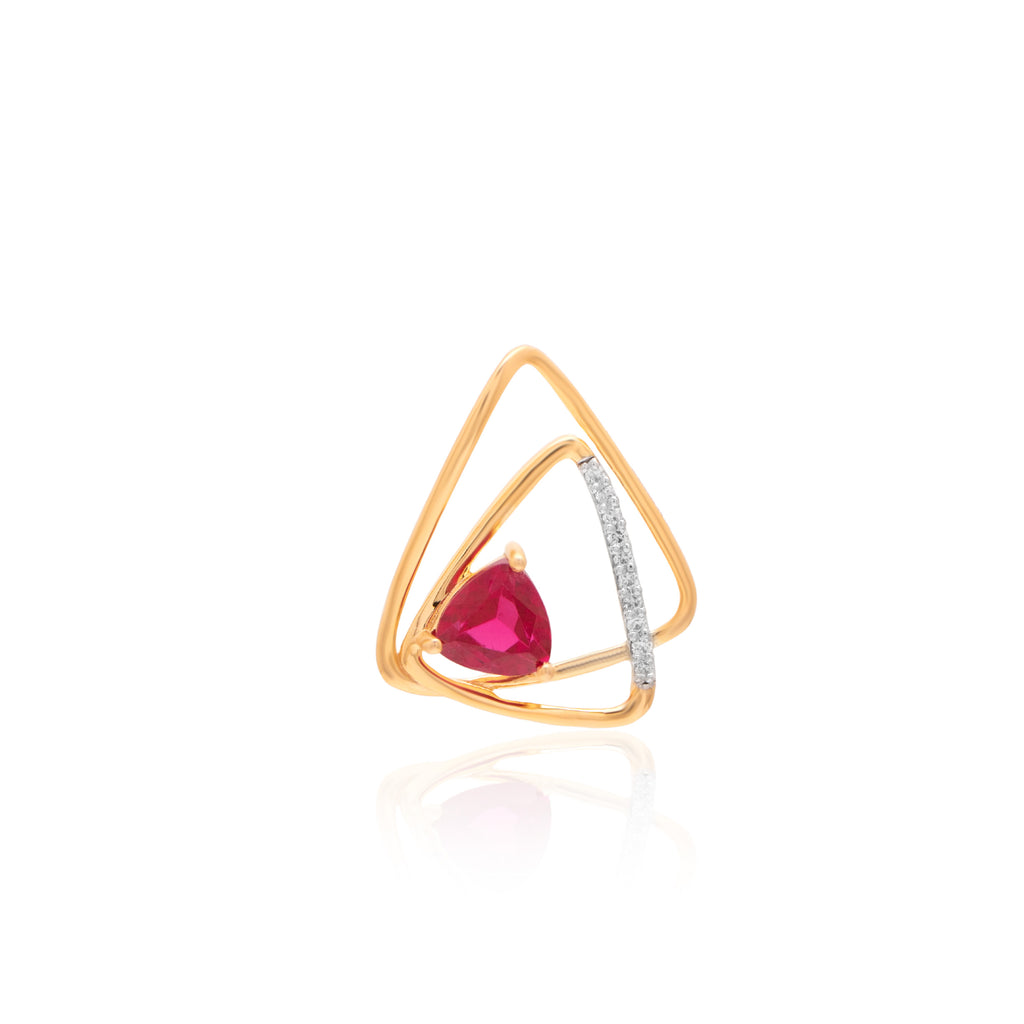 Roseate Triangle Diamond Pendant – front studio view