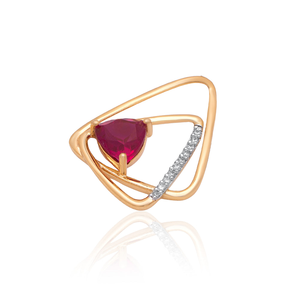 Roseate Triangle Diamond Pendant – alternate studio view