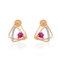Roseate Triangle Diamond Earrings – front studio view